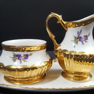 Sahne und Zucker Set - Krone Devon