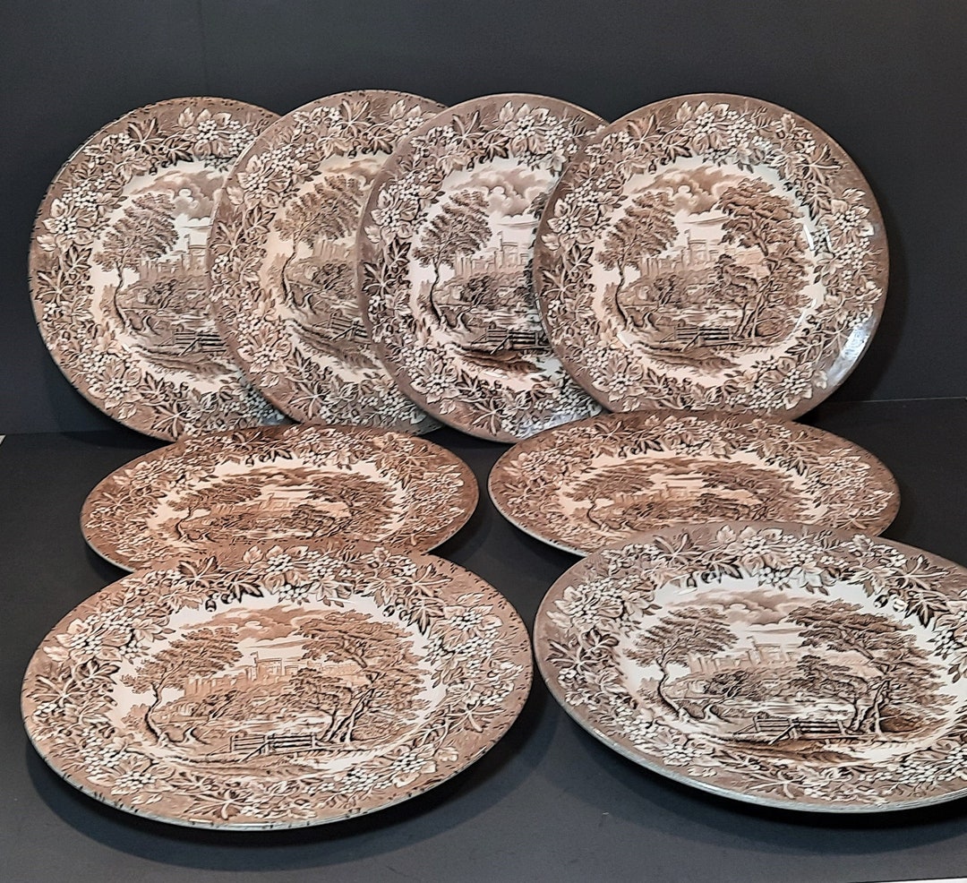 Ironstone Ware Plates castles Set of 8 Etsy
