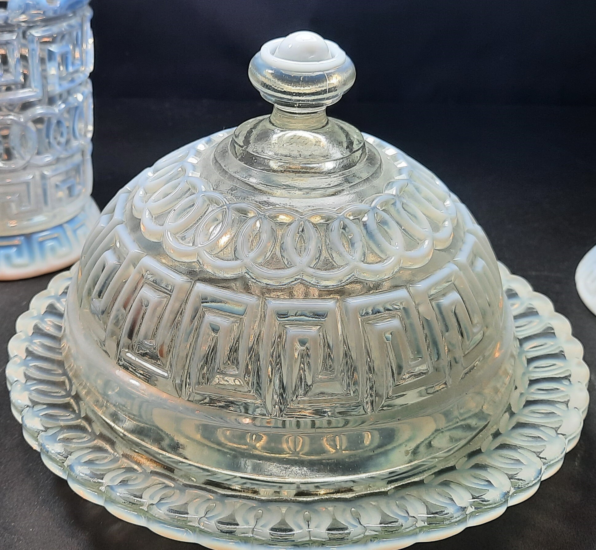 Antique Double Greek Key Nickel Plate Glass Co. C.1891 per Etsy