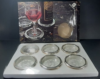 Silver Plated 6 Coaster/Ashtray set -Pertuzzi & Branca