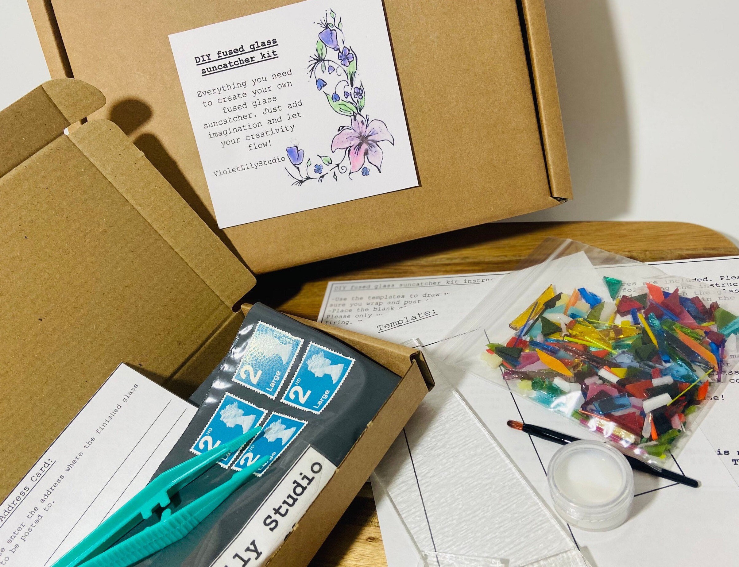 DIY Complete Fused Glass Suncatcher Kit Adults Children Etsy