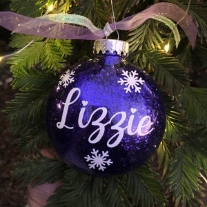 Personalized Snowflake Christmas Ornament, Custom Name Ornament