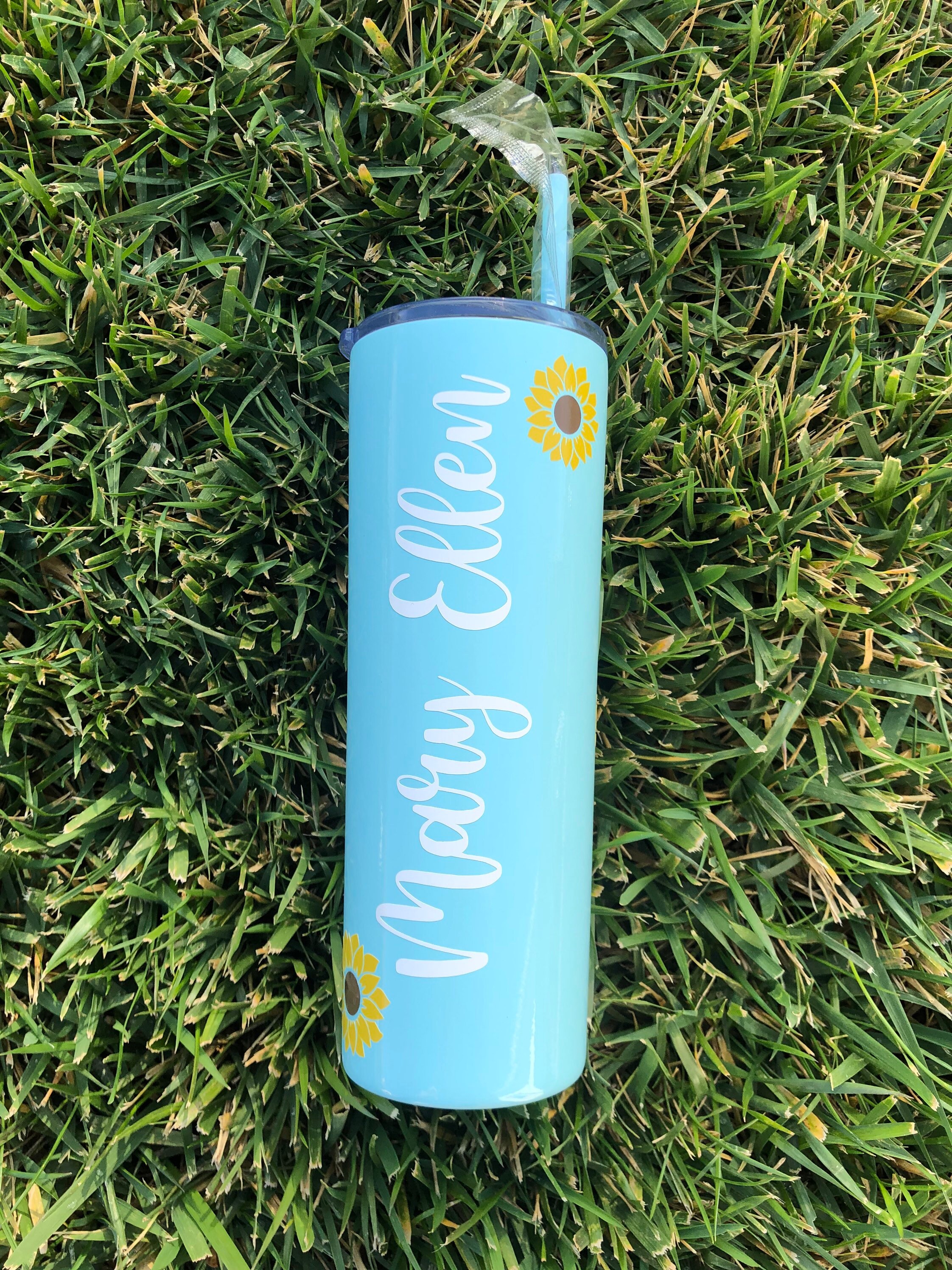 Tumblers personalizados diseño de girasol vasos delgados Etsy