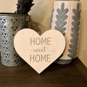 Homemade Wooden Sign | Heart Shaped |  Home Sweet Home | Home Decor