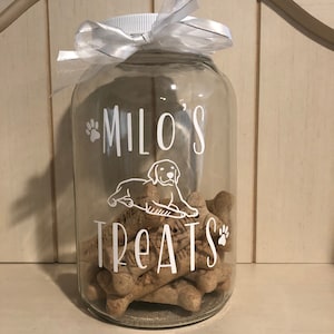 Personalized Dog Treats Jar, Custom Styles, Dog Name