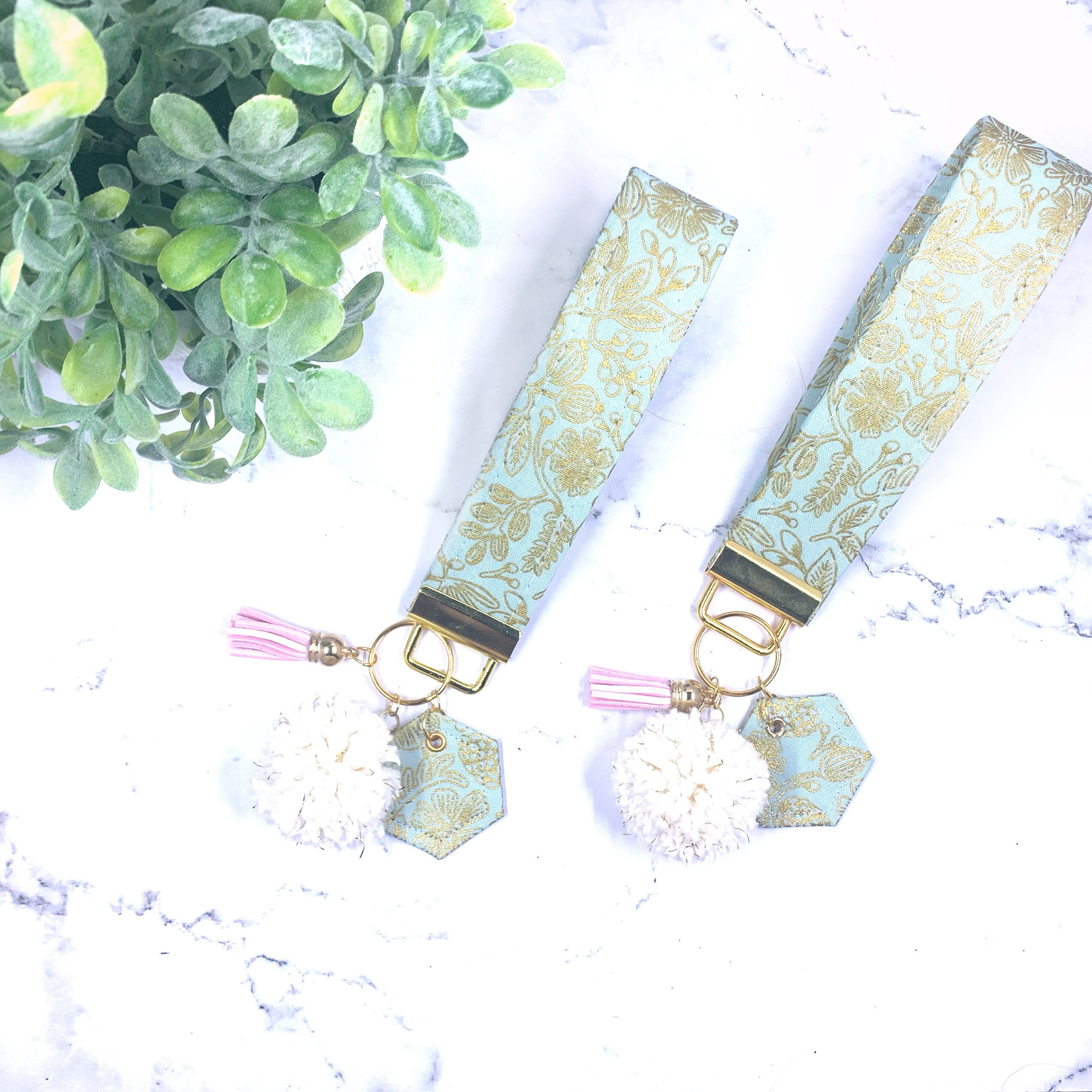 Hexi pom wristlet wristlet keychain girly keychain key fob  etsy Hexi pom wristlet wristlet keychain girly keychain key fob  etsy