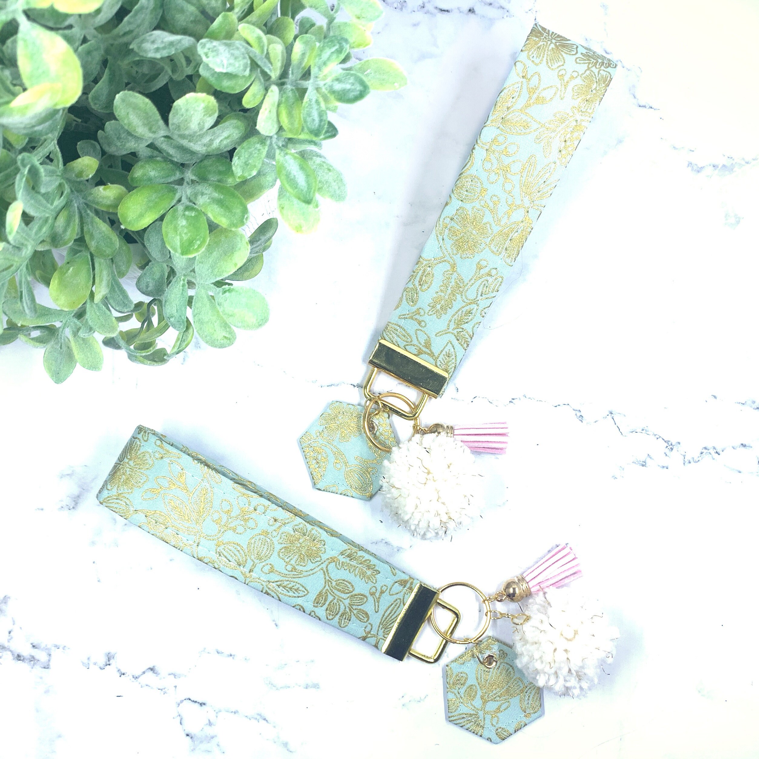 Hexi pom wristlet wristlet keychain girly keychain key fob  etsy Hexi pom wristlet wristlet keychain girly keychain key fob  etsy