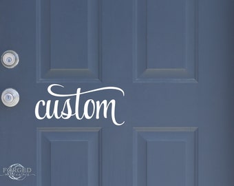 Personalised Fancy Door Name Sticker 21 colours to choose from