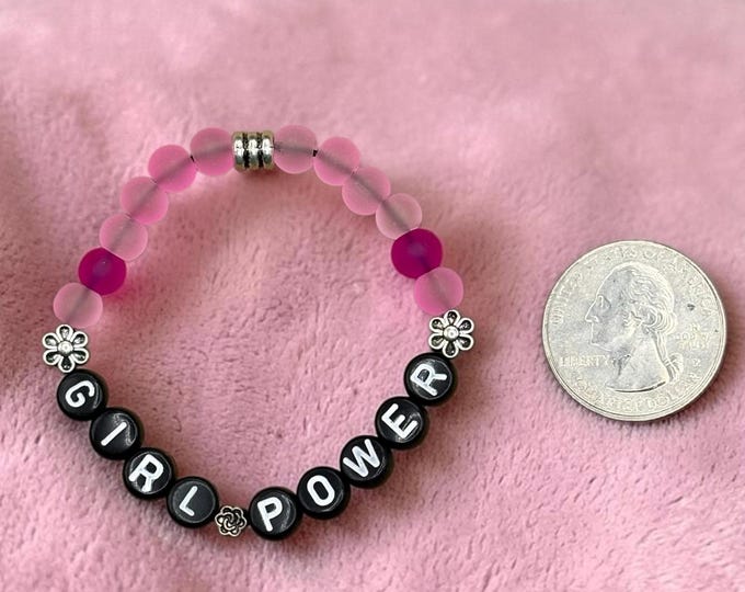 GIRL POWER Letter Beaded Bracelet, Word Bracelet for Kids, Children's Jewelry, Girl Gift