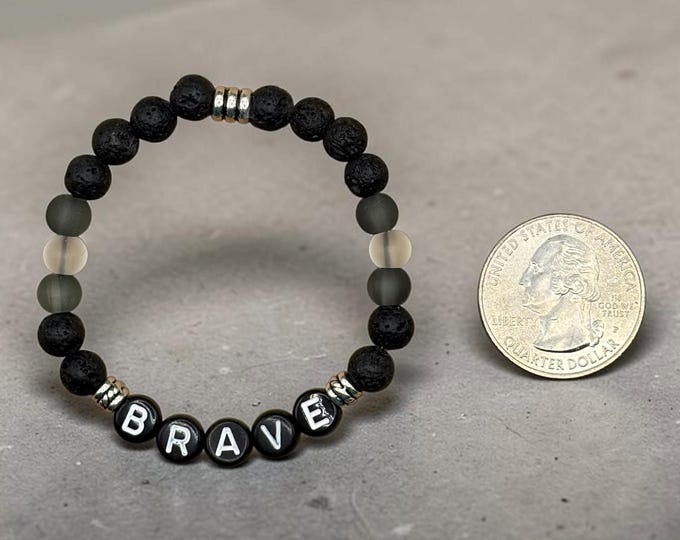 BRAVE Word Letter Bracelet for Kids, Gift for Boy or Girl, Children's Jewelry, Affirmation Bracelet for Kids