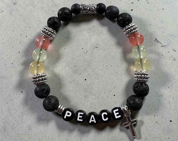 PEACE Scripture Inspired Faith Bracelet Religious Spiritual Gift for Her Christian Bracelet (John 14:27)