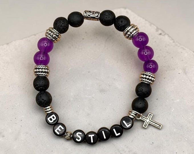 BE STILL Beaded Scripture Bracelet, Faith Based Bracelet,  Religious Jewelry, Spiritual Gift, Christian Bracelet (Psalms 46:10)
