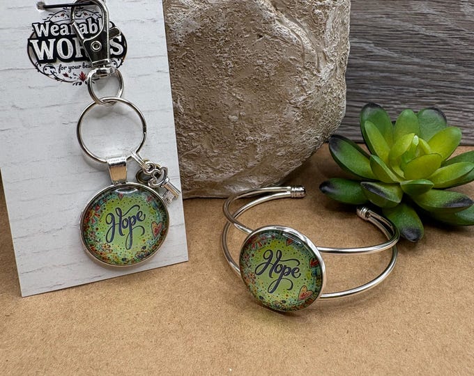 Hope Affirmation Key Ring and Bracelet Set