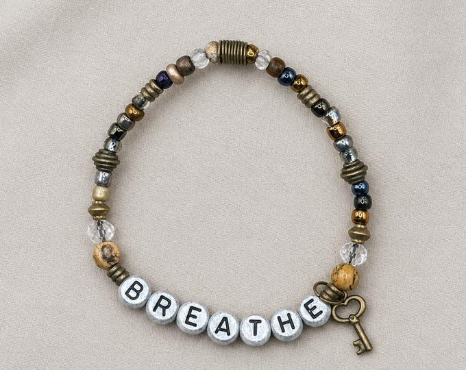 BREATHE Scripture-Inspired Jewelry Faith Gift Affirmation Word Bracelet Meditation Job 33:4