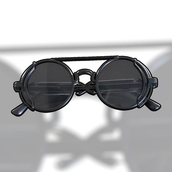Black Steampunk Sunglasses, Retro Punk Style, Unisex Design