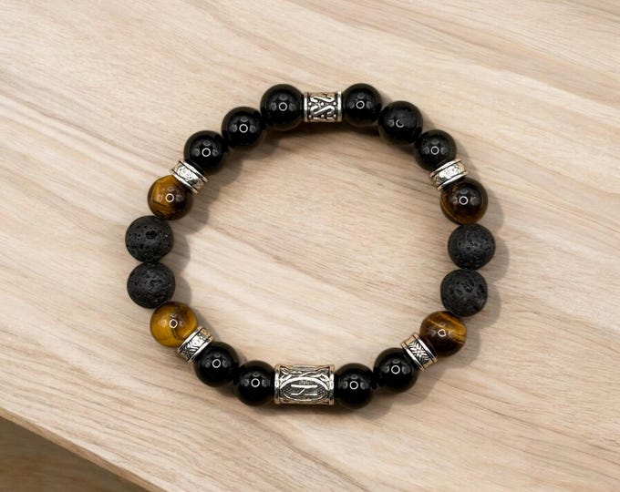PATIENCE Viking Rune Inspired Bracelet,  Hagall Viking Bracelet, Rune Bracelet, Seers Vision Bracelet, Norse Bracelet, Nordic Mens Bracelet