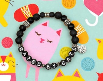 RAZED BY CATS, Cat Bracelet, Cat Gift for Cat Lovers, Cat Mom Gift, Cat Lover Gift, Cat Lover Bracelet, Bracelet for Cat Mom, Cat Bracelet