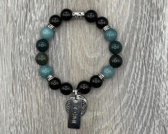 I CAN Bracelet, Word Bracelet, Affirmation Bracelet, Gemstone Bracelet, Positive Saying Bracelet, Motivation Gift, Inspiration Gift