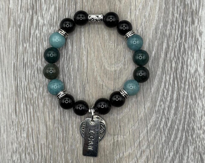 I CAN Bracelet, Word Bracelet, Affirmation Bracelet, Gemstone Bracelet, Positive Saying Bracelet, Motivation Gift, Inspiration Gift