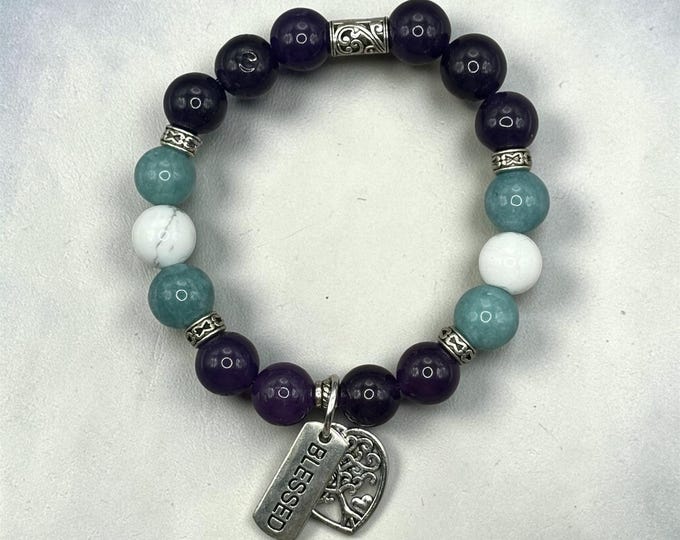 BLESSED Scripture-Inspired Beaded Word Bracelet, Bible Verse Jewelry, Christian Gift, Gift for Friend (Numbers 6:24-26)