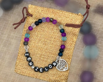 ZEN ZELDA Bracelet, Word Bracelet, Beaded Gift Bracelet, Word Jewelry, Positive Saying Bracelet, Gift for Zen Friend, Woo Hoo Gift,