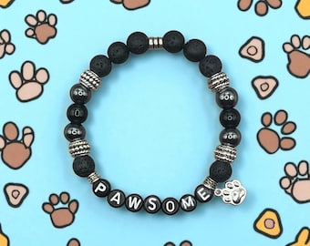 PAWSOME, Cat Bracelet, Pet Gift for Pet Lovers, Cat Lady Gift, Dog Lover Gift, Pet Lover Bracelet, Bracelet for Pet Lover, Zen Pet Gift