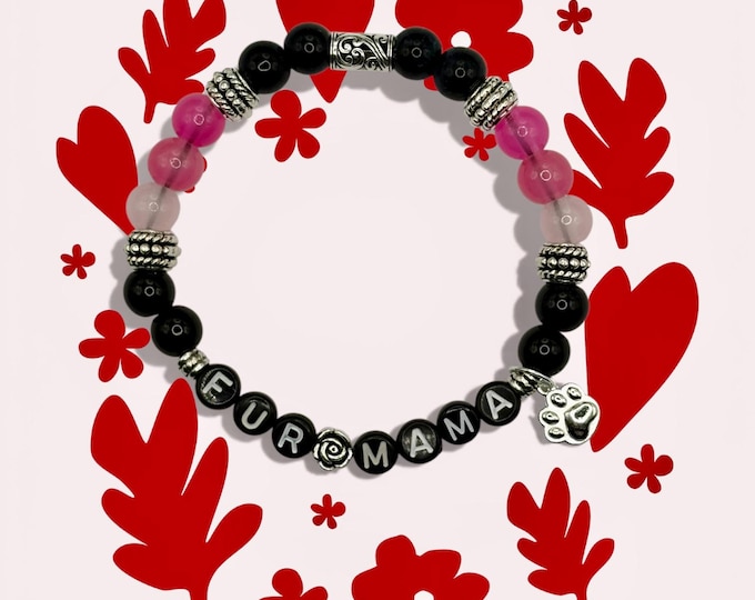 Furr Mama Beaded Bracelet, Pet Lover Gift, Gift for Her