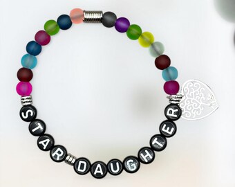 STAR DAUGHTER Bracelet, Beaded Gift Bracelet, Word Jewelry, Positive Saying Bracelet, Gift for Daughter, Gift for Daughter In Law