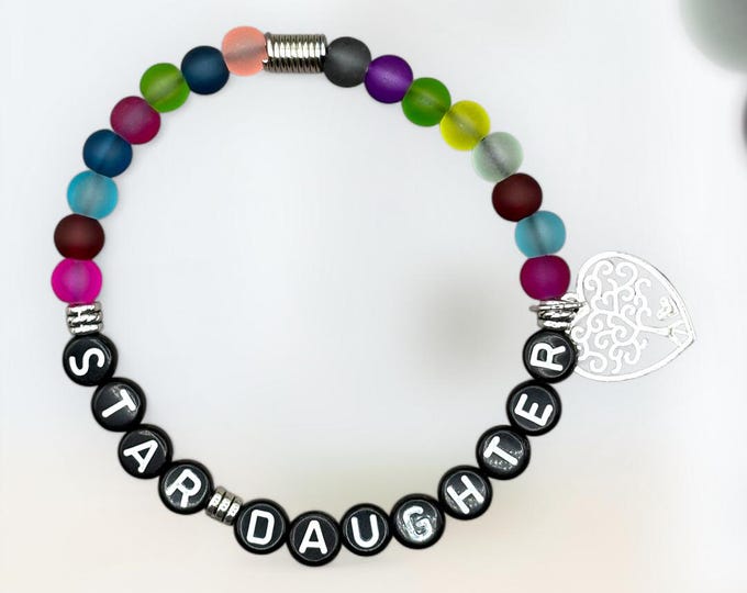 STAR DAUGHTER Bracelet, Beaded Gift Bracelet, Word Jewelry, Positive Saying Bracelet, Gift for Daughter, Gift for Daughter In Law