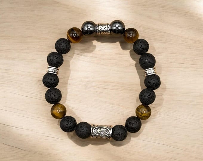 LEADER Viking Rune Inspired Bracelet,  Tiwaz Viking Bracelet, Rune Bracelet, Seers Vision Bracelet, Norse Bracelet, Nordic Mens Bracelet