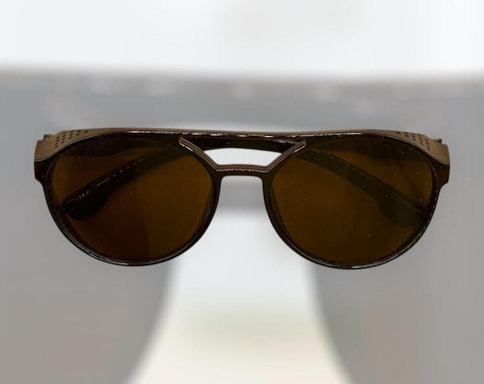 Steampunk Brown Sunglasses, Retro, Vintage Style, Aviator, Unisex, Lightweight, Side Guard, New Design, Steampunk,  Fashionable Sunglasses
