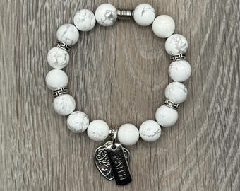 FAITH Bracelet, Word Bracelet, Affirmation Bracelet, Gemstone Bracelet, Positive Saying Bracelet, Spiritual Gift for Her, Religious Gift
