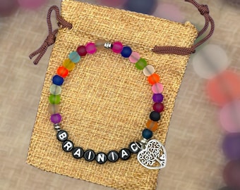 BRAINIAC Bracelet, Beaded Gift Bracelet, Word Jewelry, Positive Saying Bracelet, Gift for Smart Friend, Gift for Smart Kid
