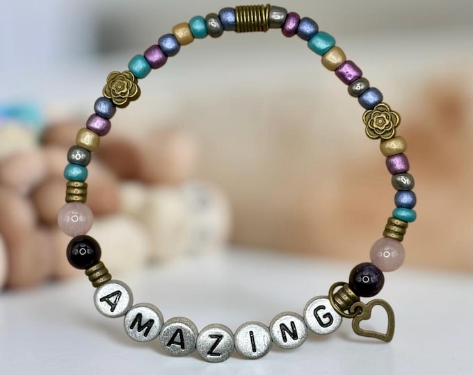 AMAZING Scripture-Inspired, Christian Jewelry, Faith Gift, Affirmation, Word Bracelet,Psalm 139:14