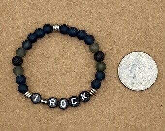 I ROCK Handcrafted Kids Affirmation Bracelets, Bracelets For Kids, Children's Jewelry, Gift for Kids, Powerful Sayings for Kids, Kid Gifts