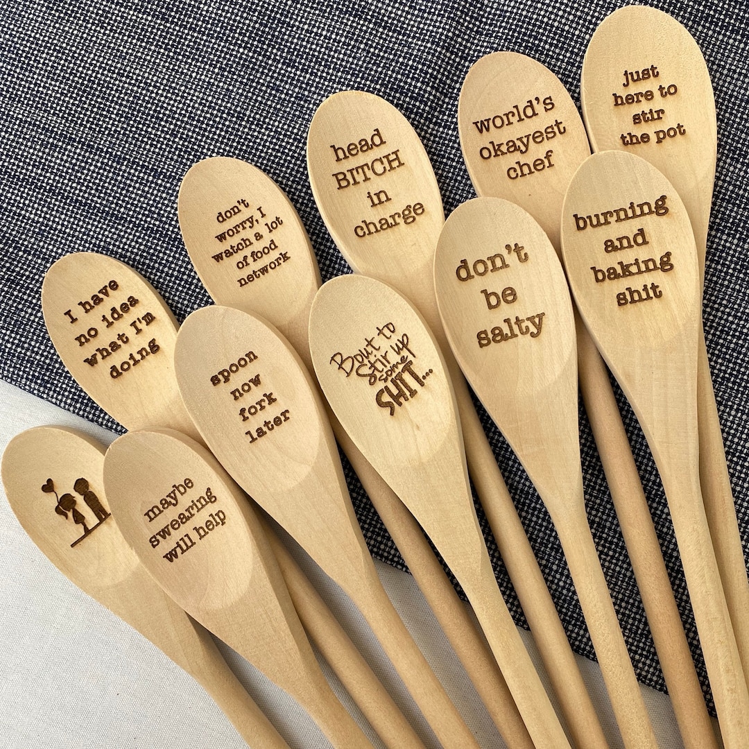 Personalized Wooden Spoons, Laser Engraved Sayings, Perfect Gift for