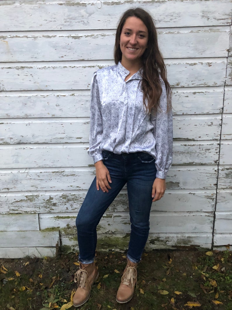 Vintage Silky Women/'s Blouse