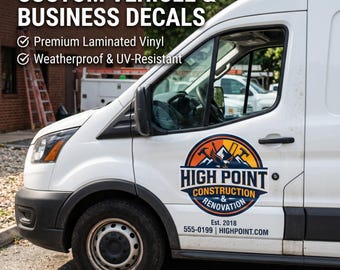 Custom Business Logo Vehicle Decals – Waterproof Vinyl Truck, Van, Car, Camper Stickers