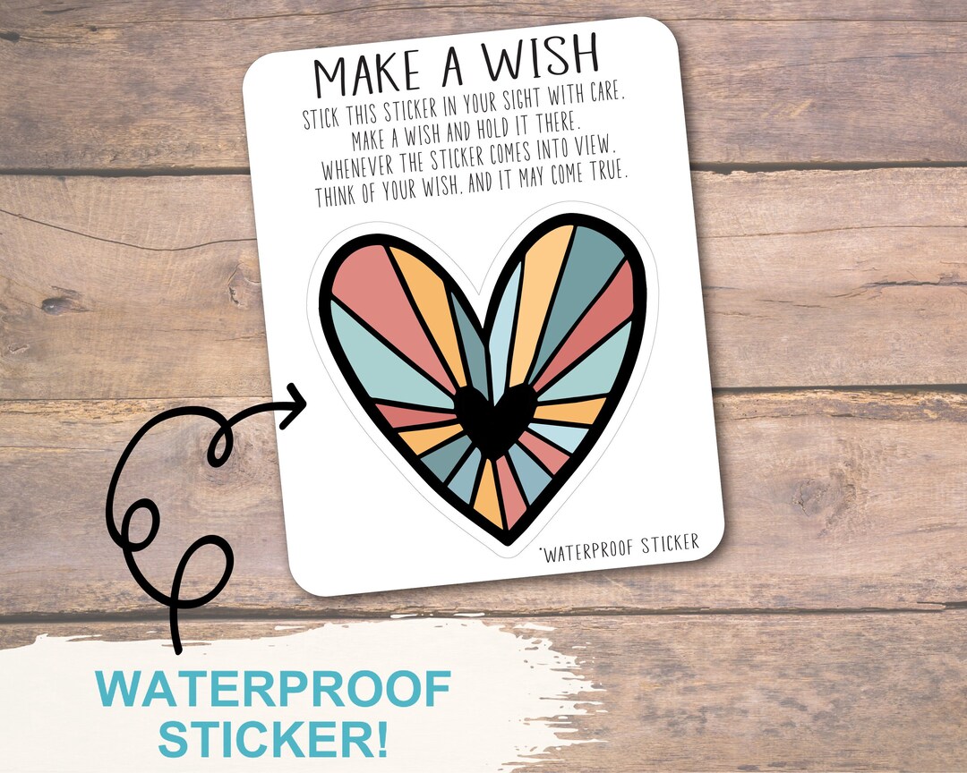 Make a Wish Waterproof Wishing Sticker Stick This Sticker Etsy
