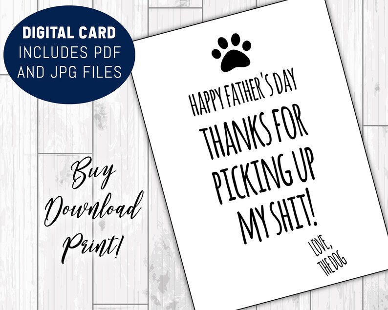 Printable father s day card from dog happy etsy