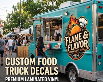 Custom Food Truck Logo Decals – Waterproof and Weatherproof Vinyl | Truck, Van, Car, Camper Stickers