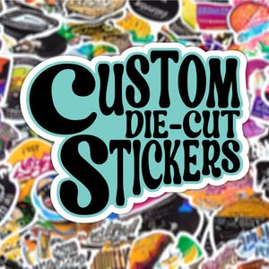 Custom Waterproof Vinyl Stickers, Die-Cut Shapes (Laminated or Standard) Bild 2