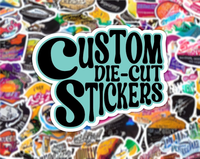 Custom Waterproof Vinyl Stickers, Die-Cut Shapes (Laminated or Standard) Bild 2