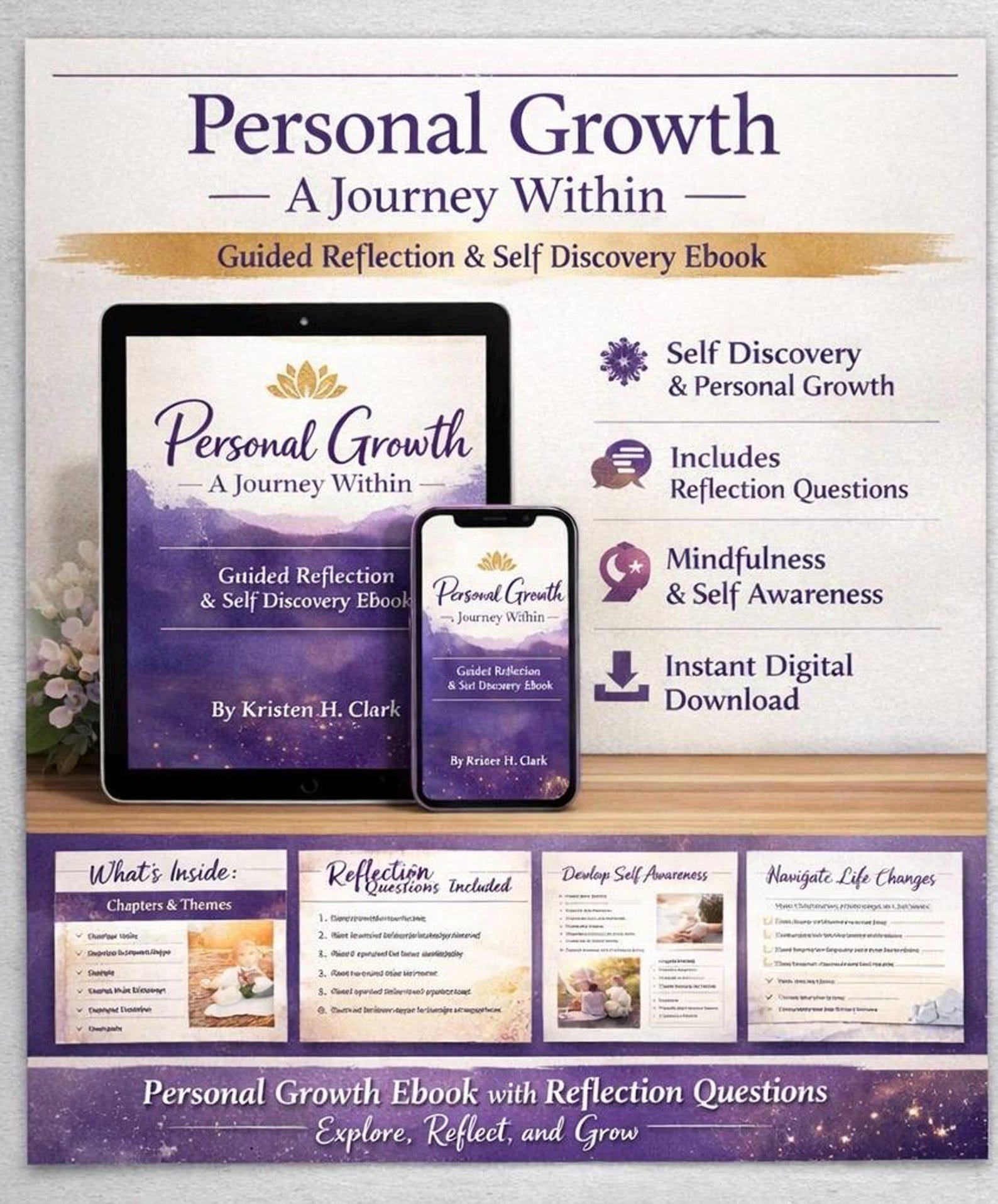 Personal Growth Ebook | Self Discovery, Reflection Questions ...