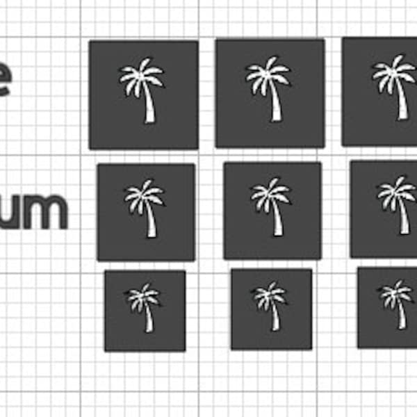 Palm Tree Nail Art  Reusable Airbrush Stencil Vinyl