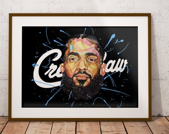 Crenshaw Art Print, Los Angeles Poster, Hip Hop, Rap Music, Rapper, Lyrics, Quotes, RIP, Legend