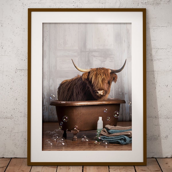 Highland Cow Painting Tub Etsy