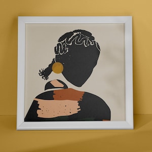 Schwarze Frau Kunst Illustration, Sommer Kunstdruck, Melanin Kunst, schwarze Mädchen Wandkunst, Afrikanische Frau Kunst, Cornrows Kunst, Zöpfe Wandkunst