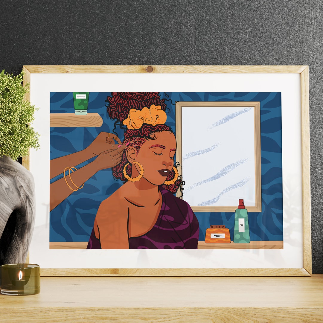 Black Hair Salon Art, Natural Hair Art, Afro Art, Black Art
