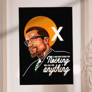 Malcolm X, Limited Edition Print, Digital Collage, Black Art, African Art, Black Man Art, American Writer, Motivational, Civil Rights, MLK